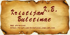 Kristijan Buletinac vizit kartica